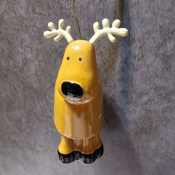 Set Of 4 Ceramic Animal Ornaments  Deer Rooster Cow Sheep Farm Christmas Decor - Picture 7 of 10